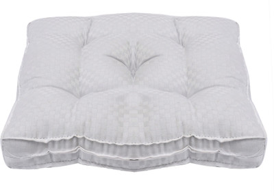 KUBER INDUSTRIES Microfibre Solid Chair Pad Pack of 1(White)