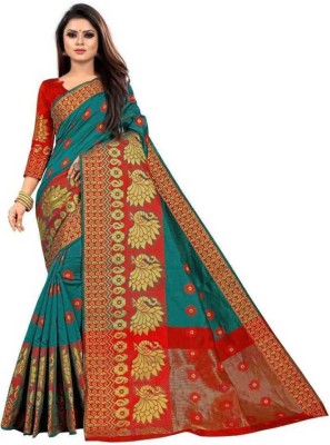 femailcoif Self Design Assam Silk Cotton Silk Saree(Multicolor)