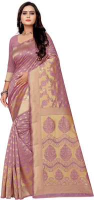 Fancy Fab Woven, Solid/Plain Sambalpuri Silk Blend, Jacquard Saree(Purple)