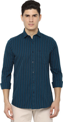 Allen Solly Men Striped Casual Blue, Black Shirt