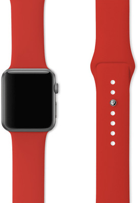 DailyObjects Red Silicone WatchBand (42/44mm) Smart Watch Strap(Red)