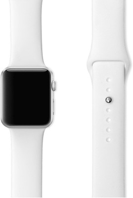 DailyObjects White Silicone WatchBand (38/40mm) Smart Watch Strap(White)