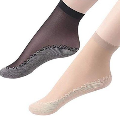 Nyamah sales Women Self Design Ankle Length, Calf Length, Peds/Footie/No-Show(Pack of 2)