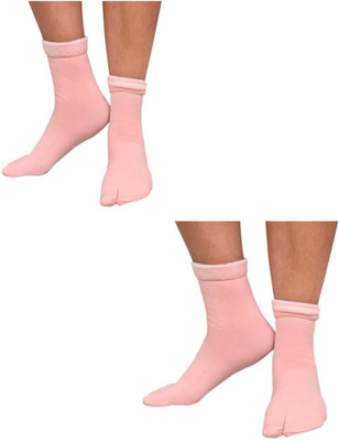 Bracevor Winter Socks Velvet Thermal Thumb Warm Ankle Calf length Feather Fleece Fur Stretchy Elastic Socks For Men,Women,Girls and Boys Unisex Socks Men & Women Solid Ankle Length(Pack of 2)