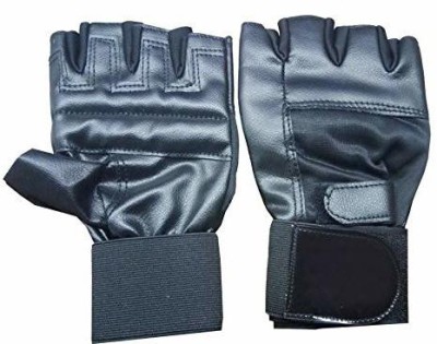 KORBAX Leather Premium Weight Lifting Gym & Fitness Gloves , Gym Workouts Gym & Fitness Gloves(Black)