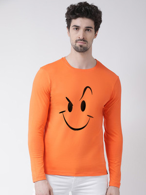 FRISKERS Printed Men Round Neck Orange T-Shirt