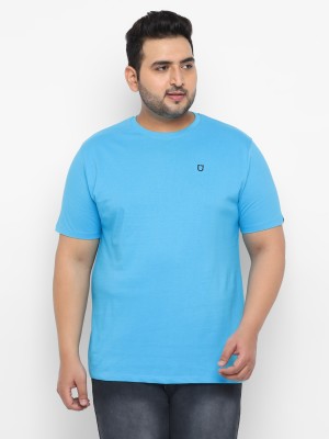 Urbano Plus Solid Men Round Neck Light Blue T-Shirt