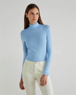 SIGHTBOMB Casual Full Sleeve Solid Women Light Blue Top