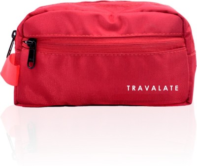 Travalate Polyester Toiletry Bag Makeup Shaving Kit Pouch for Men and Women Travel Toiletry Kit(Red)