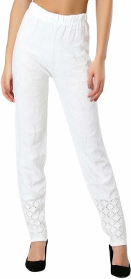 TNQ Slim Fit Women White Trousers