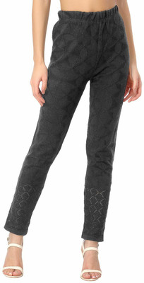 TNQ Slim Fit Women Grey Trousers