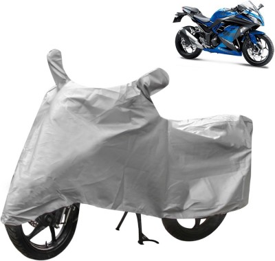 MMSSTAR Waterproof Two Wheeler Cover for Kawasaki(Ninja 300, Silver)