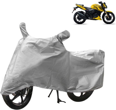 AutoRetail Two Wheeler Cover for TVS(Apache RTR 200 4V, Silver)