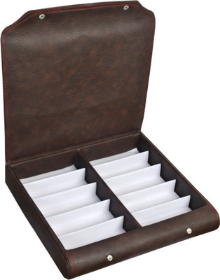 Nooks Eyewear and Sunglasses Box | Without Sunglasses ,eyewear Holder/Storage Box & Display Case Organiser in Leather finished in Brown sunglass Vanity Box(Brown)