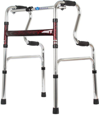 veayva Light Weight Aluminum Height Adjustable Reciprocal Folding 2 Step Walker Walking Stick
