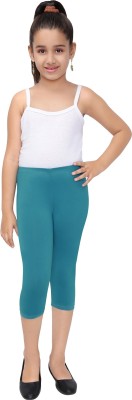 Robinbosky Capri For Girls Casual Solid Cotton Lycra Blend(Blue Pack of 1)