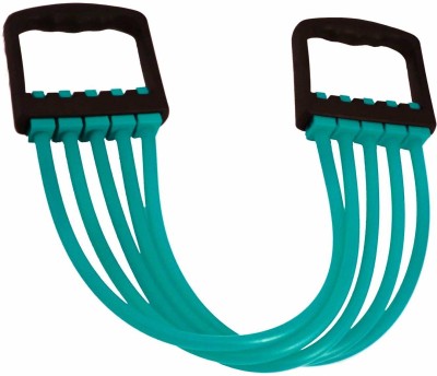 NMS TRADERS Men & Women Personal Rubber Rope Adjustable 5 SILICONE STRIPES CHEST EXPANDER Resistance Tube(Dark Green)