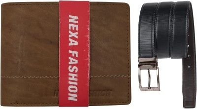 NEXA FASHION Wallet & Belt Combo(Brown, Black)