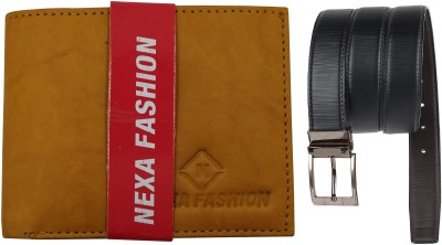 NEXA FASHION Wallet & Belt Combo(Tan, Black, Brown)