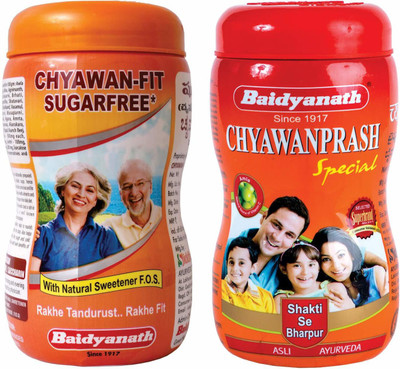 Baidyanath Chyawanprash Special 950g & Chyawan-Fit Sugarfree 1Kg (Pack of 2) (Combo Pack)(Pack of 2)