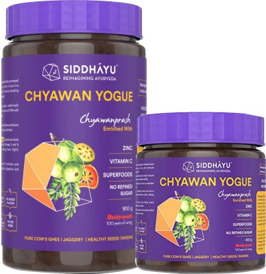 Siddhayu Chyawan Yogue I Chyawanprash Combo Pack of 2 | Ayurvedic Immunity booster for adults and kids | Jaggery | Sugar free Chyawanprash | Vitamin C Zinc Raisins and Superfoods (Combo 900 + 450 gm)(Pack of 2)
