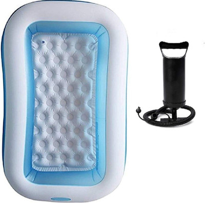 Enorme 5 Feet Swimming Pool Bath Tub with Hand Air Pump Inflatable Swimming Pool(Multicolor)