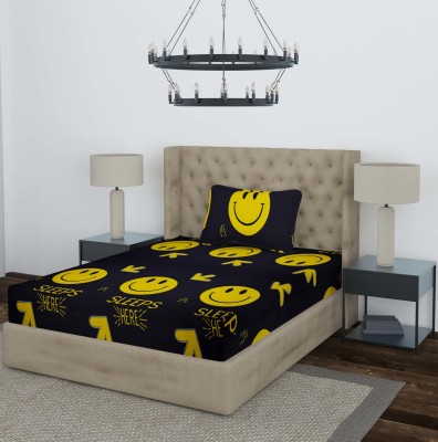 Optra 220 TC Microfiber Single Cartoon Flat Bedsheet(Pack of 1, Black & Yellow)