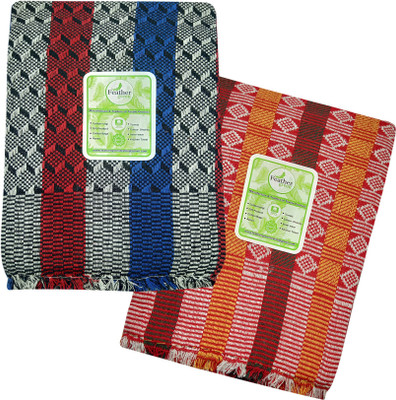 Feather Green Abstract Single Top Sheet for  Heavy Winter(Cotton, Multicolor)
