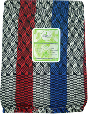 Feather Green Abstract Single Top Sheet for  Mild Winter(Cotton, Multicolor)