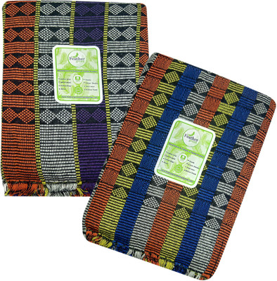Feather Green Abstract Single Top Sheet for  Mild Winter(Cotton, Multicolor)
