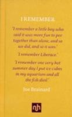 I Remember(English, Hardcover, Brainard Joe)