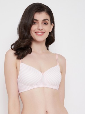 Clovia Women T-Shirt Lightly Padded Bra(Pink, White)