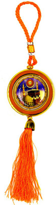 AFH Islamic Mecca Madina Allah Orange Car Mirror Charm Decorative Hanging Ornament Car Hanging Ornament(Pack of 1)