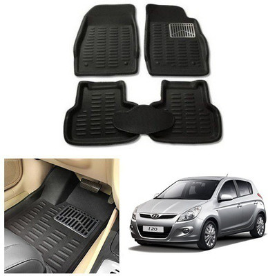 After cars Plastic 3D Mat For  Hyundai i20(Black)