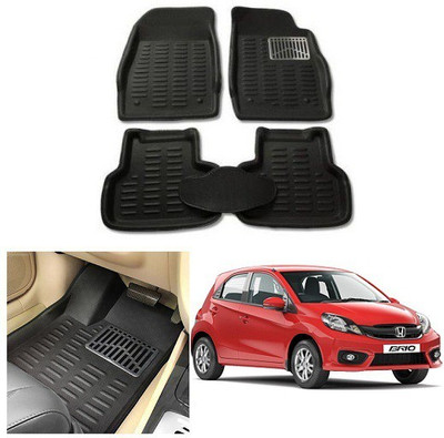 After cars Plastic 3D Mat For  Honda Brio(Black)