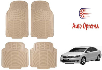 Auto Oprema Rubber Standard Mat For  Skoda Rapid(Beige)