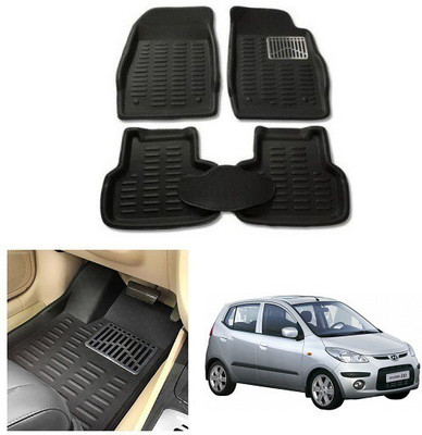 After cars Plastic 3D Mat For  Hyundai i10(Black)