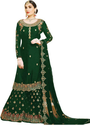 Fashion Naaree Georgette Embroidered Kurta & Palazzo Material