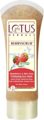 LOTUS HERBALS Berry Scrub Strawberry & Aloe Vera Exfoliating Face Wash(80 g)
