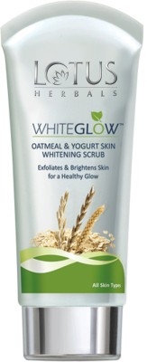 LOTUS Herbals White Glow Oatmeal & Yogurt Skin Whitening Scrub 100g Pack of 2 Face Wash(200 g)
