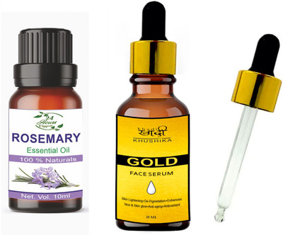 Khadi Khushika Premium Combo Of Rosemary Essential Oil and Gold Serum || Rosemary Essential Oil For Reomve Dark Circles \ Antioxidant Ancient \ Healthy Skin || Gold Serum use For Dark Circle Removal \ Face Glowing \ Age Defying \ Skin Whitening \ Pigmentation \ Radiant Skin \ Anti Ageing(2 Items in Khadi Khushika Premium Combo Of Rosemary Essential Oil and Gold Serum || Rosemary Essential Oil For Reomve Dark Circles \ Antioxidant Ancient \ Healthy Skin || Gold Serum use For Dark Circle Removal \ Face Glowing \ Age Defying \ Skin Whitening \ Pigmentation \ Radiant Skin \ Anti Ageing(2 Items in
