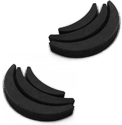 Uniqon Set Of 6 Pcs Sponge Maker Hair Styling Twist Magic Bun Volume Base Increase Puff Up Volumizer Banana Bumpits Pad Hair Accessory Set(Black)