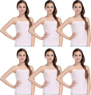 Careplus Camisole For Girls(White, Pack of 6)