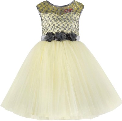 Clobay Midi/Knee Length Party Dress(Light Green, Sleeveless)