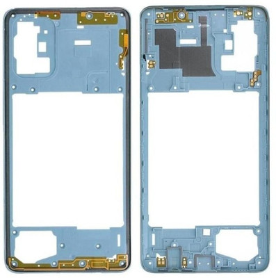 Purplesavvy Samsung Galaxy A71 Middle Ring Frame Bezel Plate Back Panel(Blue)