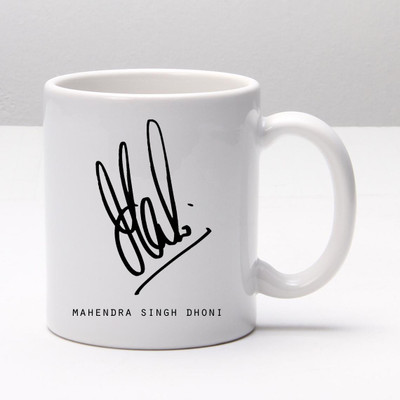 JAIPURART Official Mahendra Singh Dhoni Signature Ceramic Coffee Mug(330 ml)