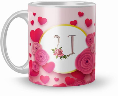 RS CASE Letter U Alphabet Best Gift for Friends Who's Name Start With U , Special Birthday Gift for Girlfriend ,BoyFriend with Glossy Finish with Vibrant Print Ceramic Coffee (11oz) 330ml Ceramic Coffee Mug(330 ml)
