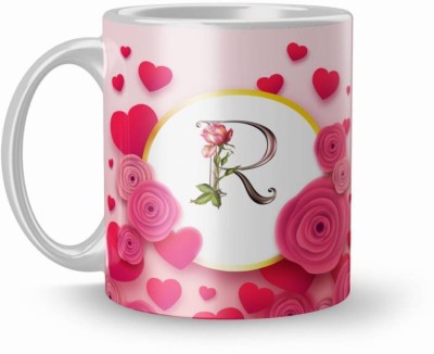 PASHUPATASTRA Letter R Alphabet Best Gift for Friends Who's Name Start With R , Special Birthday Gift for Girlfriend ,BoyFriend with Glossy Finish Ceramic Coffee Mug(330 ml)