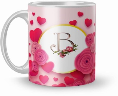 MM9E Letter B Alphabet Best Gift for Friends Who's Name Start With B , Special Birthday Gift for Girlfriend ,BoyFriend with Glossy Finish with Vibrant Print Ceramic Coffee (11oz) 330ml Ceramic Coffee Mug(330 ml)
