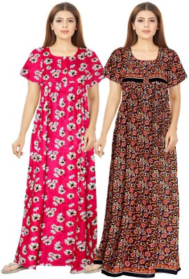 JWF Women Nighty(Pink, Black)